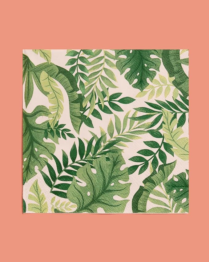 xo, Fetti Animal Print Safari Napkins - 3-ply, 24 pcs | Jungle Cocktail Napkins, Zoo Dinner Party Setting, Kids Wild Birthday Decoration, Rainforest Tablescape