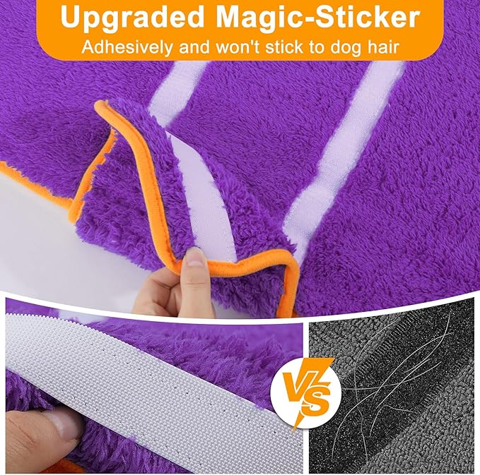 Bienbee Dog Bathrobe, Quick Drying Super Absorbent Dog Robes for After Bath, Warm Keeping Dogs Towel, Dogs Bath Supplies, Dark Purple XXL