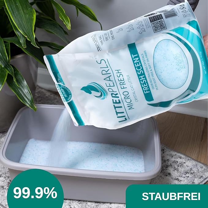 Litter Pearls Micro Fresh Scented Non-Clumping Crystal Cat Litter with Odorbond, 7 lb