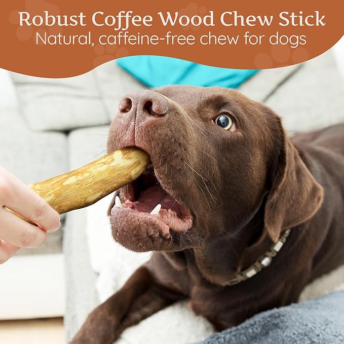 Wildfang® Coffee Wood Dog Chew, Large – Tough Chew Toys for Aggressive Chewers, Dog Teething Toys for Puppies, Training for Chewing Muscles, Coffee Tree Sticks for Large Dogs (55–99 lbs), Pack of 3