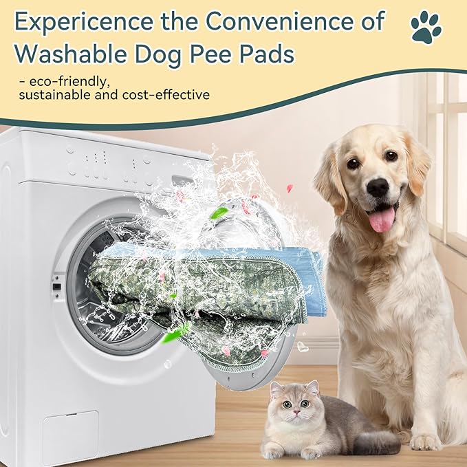 Washable Pee Pads for Dogs, Reusable Non-Slip Puppy Pads 72'' x 72'' with Super Absorbent, Waterproof Rug for Training Travel Whelping Housebreaking Incontinence Crate