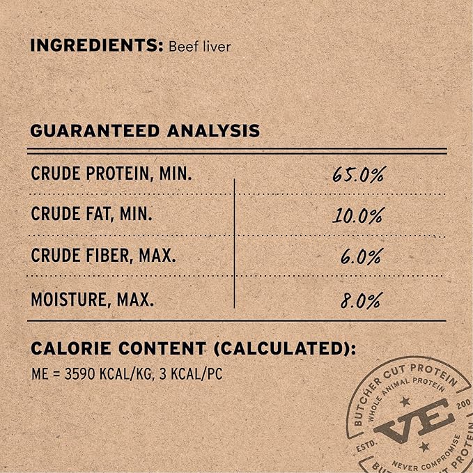 Vital Essentials Beef Liver Dog Treats, 15 oz | Freeze-Dried Raw | Single Ingredient | Premium Quality High Protein Training Treats | Grain Free, Gluten Free, Filler Free