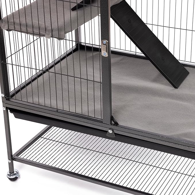 Prevue Pet Products Ferret Cage Plush Fitted Platform Cover Set Gray, 20.5" L x 10.3" W x 0.5" Th
