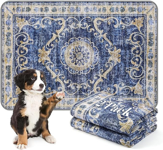 Washable Pee Pads for Dogs, 2 Pack Reusable Puppy Pads Absorbent Training Pads for Dogs Waterproof Dog Mat Non-Slip Whelping Pet Mat