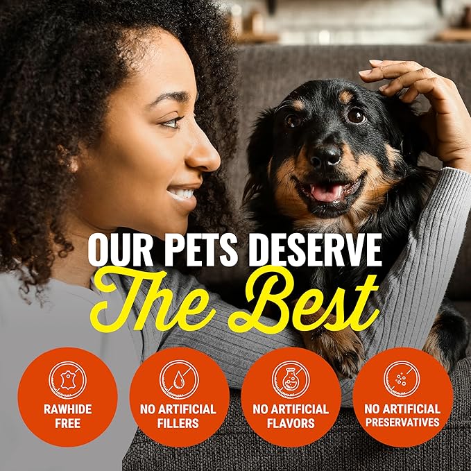 etta says! 7" Select Crunchy Dog Chews - Rawhide-Free Dog Treats - Made in The USA - Odor-Free, All-Natural Ingredients - for Moderate Chewers - Sausage - 10 Pack