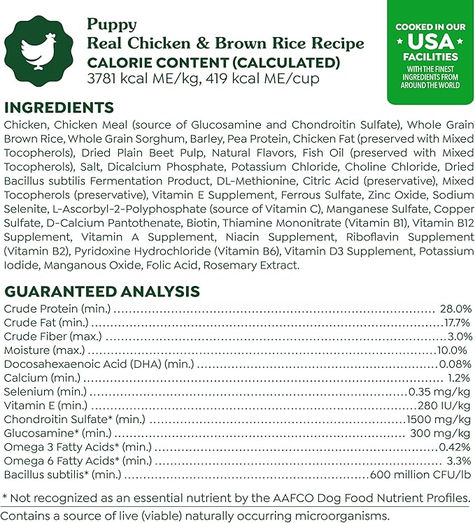 Greenies Smart Essentials Puppy High Protein Dry Dog Food Real Chicken & Brown Rice Recipe, 27 lb. Bag