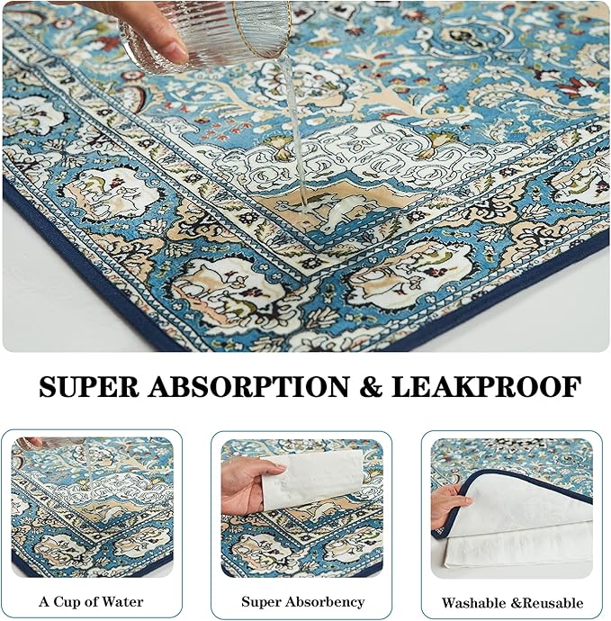Qeils Washable Pee Pads for Dogs, 2 Pack Reusable 48"x48" Super Absorbent Leakproof Dog Training Pads, Non-Slip Potty Pads for Crate, Floor, Kennel, Whelping Litter Mat Puppy Supplies