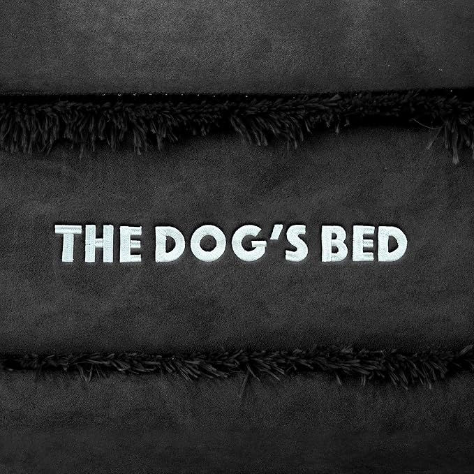 The Dog’s Bed Orthopedic Memory Foam Dog Bed, Medium Black Plush, Pain Relief for Arthritis, Hip & Elbow Dysplasia, Post Surgery, Lameness, Supportive, Calming, Waterproof Washable Cover