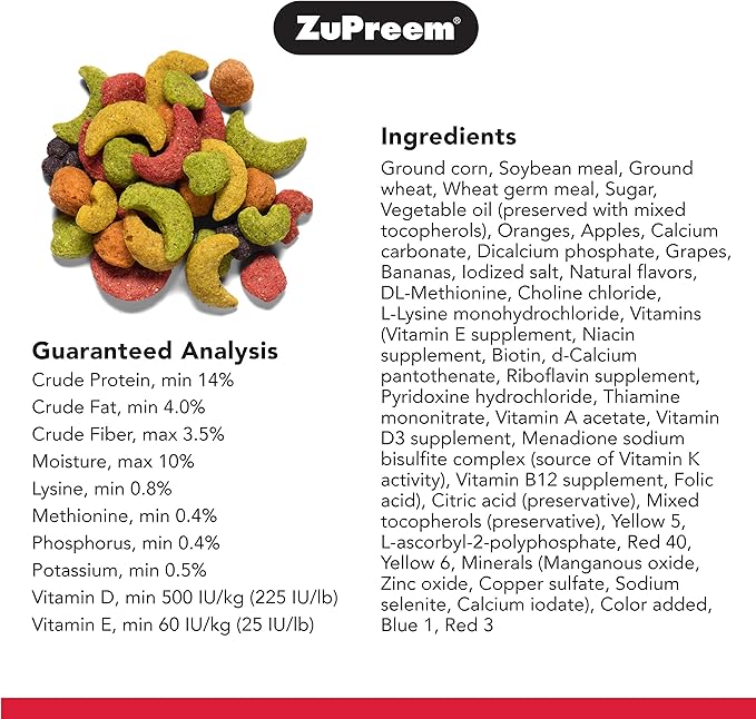 ZuPreem FruitBlend Flavor Pellets Bird Food for Large Birds, 3.5 lb (2-Pack) - Daily Blend Made in USA for Amazons, Macaws, Cockatoos