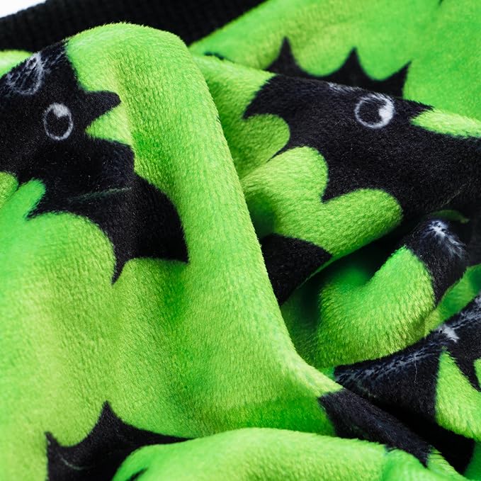 Fitwarm Halloween Bat Dog Pajamas, Funny Costumes for Small Dogs Boy Girl, Pet Outfit, Lime Green, Black, Small