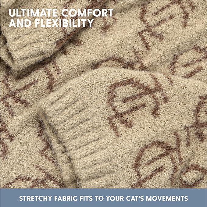 The Cat Ladies Monogram Cat Sweater - Comfortable and Stylish Kitty Sweaters for Cats Only - Warm Cat Apparel Supplies - Shirt Designed for Hairless Cats - Sphynx Cat Clothes - XL