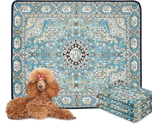 Qeils Washable Pee Pads for Dogs, 2 Pack Reusable Puppy Pads 36"x41" Super Absorbent Leakproof Dog Training Pads, Non-Slip Potty Pads for Floor, Crate, Couch, Whelping Pads Litter Mat Pet Supplies