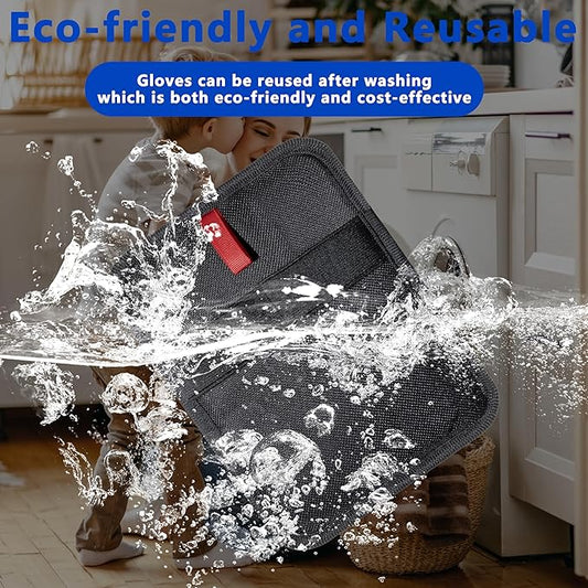 Pet Hair Remover, Reusable Electrostatic Pet Hair Removal Gloves, Dog & Cat Hair Removal Gloves Suitable for Carpets, Sofas, Curtains, Clothing, Upgraded Pets Grooming Fur Cleaner(Black)