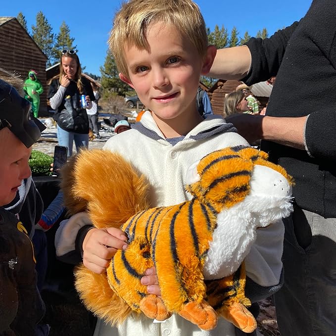 Randimals Tiger with Squirrel Tail Plush Stuffed Toy 15”, Soft & Huggable, Premium Quality Hybrid Animal Friend Encourages Adventure & Imagination