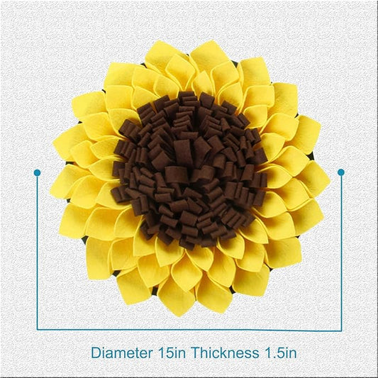 Snuffle Mat for Dogs, Pets on Safari Pet Sniffing Pad for Slow Feeding, Puppy Cat Interactive Puzzle Toys for Smell Training, Indoor Foraging Mat for Stress Relief, Yellow (S)