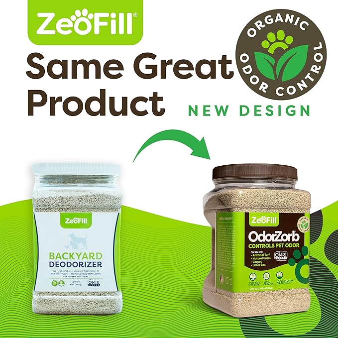 Zeofill Backyard Deodorizer – Eliminates Pet Urine & Poultry Odors for Artificial Turf, Grass, Lawns, Patios, Concrete & Playgrounds | Dog, Cat Litter Box Deodorizer, Chicken Coop Refresher | 4 lbs.