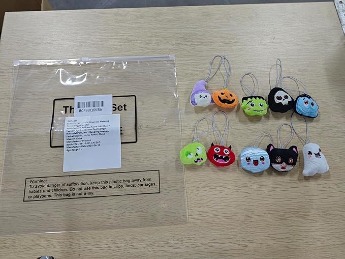 Libima 60 Pcs Halloween Plush Toy Bulk Mini Stuffed Animals Halloween Plush Keychain Set for Trick or Treat Carnival Birthday Party Favors Gifts Classroom Prizes