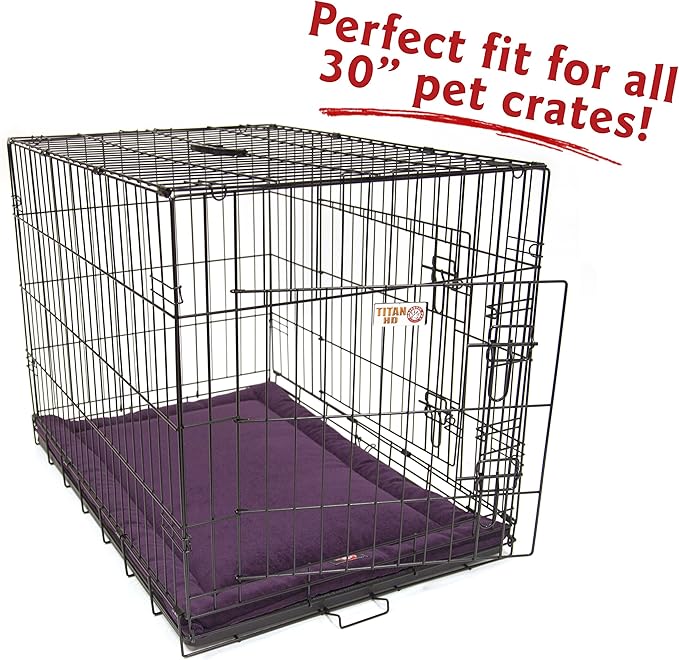 Majestic Pet Dog Crate Mat - Machine Washable Soft Plush Pet Bed Pad for Crates & Kennels | USA Crafted | 30"x21" Villa Aubergine