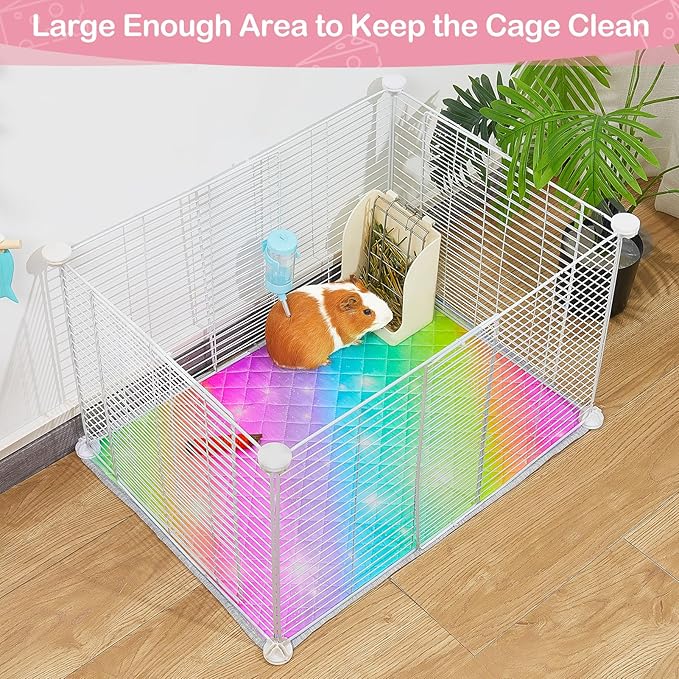 2 Pack Guinea Pig Bedding, Washable Guinea Pig Cage Liner Reusable Guinea Pig Mat Waterproof Guinea Pig Bedding for Cage, Super Absorbant Guinea Pig Pee Pads for Small Animals Hamster Rabbit Squirrel