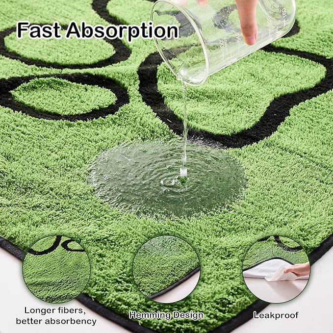 Qeils Reusable Dog Pee Pads, 2 Pack Super Absorbent & Leakproof Washable Puppy Pads with Soft Green Top Layer, for Potty Training, Crates, Couch, Car Seats & Pet Beds, 30"x 48"
