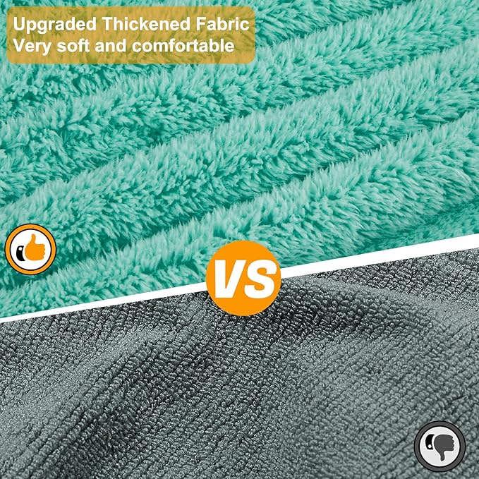Bienbee Dog Bathrobe, Quick Drying Super Absorbent Dog Robes for After Bath, Warm Keeping Dogs Towel, Dogs Bath Supplies, Lake Green M