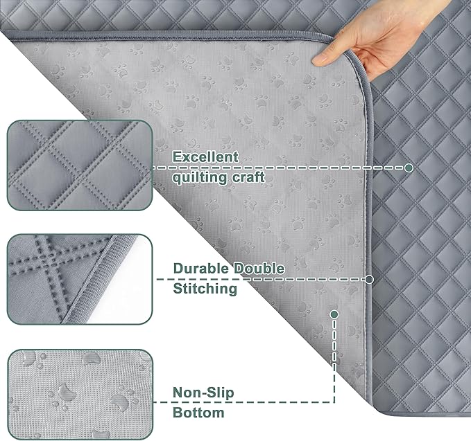 Eterish Reusable Washable Pee Pads for Dogs Large/Extra Large 31'' x 36'' 4 Pack, Absorbent Pet Puppy Dog Training Pads Non-Slip, Waterproof Whelping Potty Pads for Dogs Leak-Proof