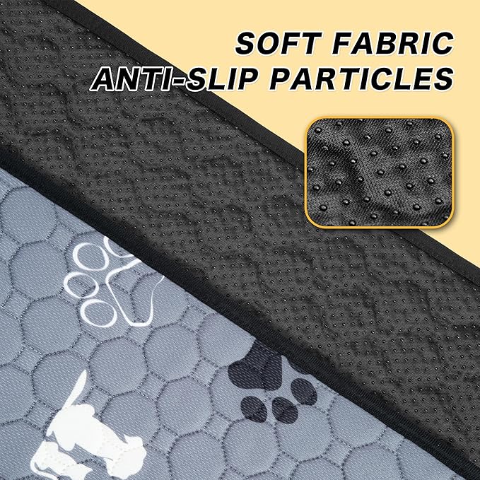 Washable Pee Pads for Dogs, 2 Pack Reusable Puppy Pads, Waterproof Pet Pee Pads for Dog Potty Training, Extra Large Dog Pee Pads for Crate, Playpen, and Whelping, Durable and Absorbent, Gray 24"x48"