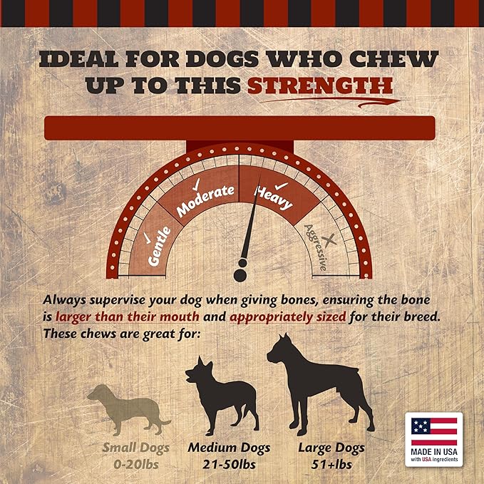 Giant Dog Bone, Gift for Dogs - Birthday, Gotcha, Holiday Large and Medium Breeds, Natural, Tough, Made in The USA, 1 Count