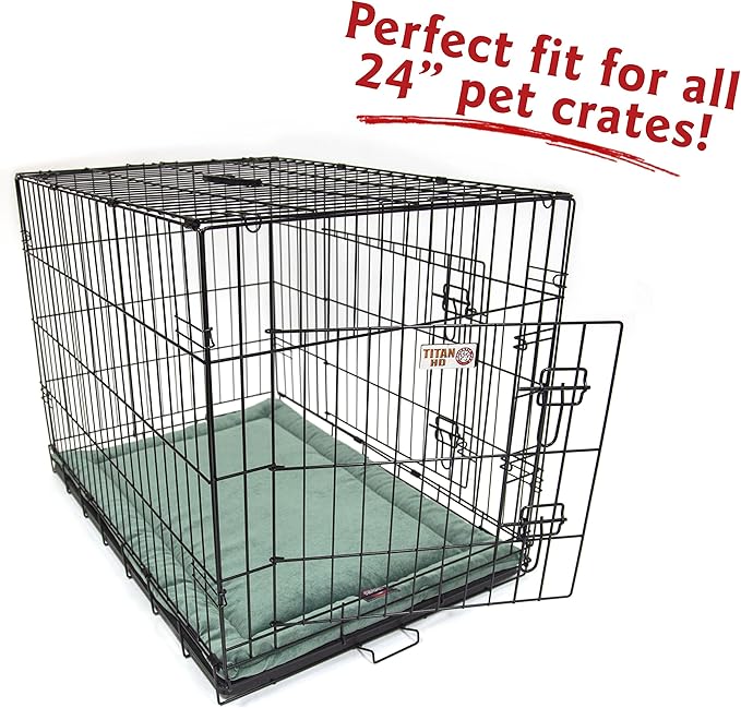 Majestic Pet Orthopedic Memory Foam Dog Crate Mat - Plush Pet Bed Pad for Crates & Kennels | USA Crafted | 24"x18" Villa Azure