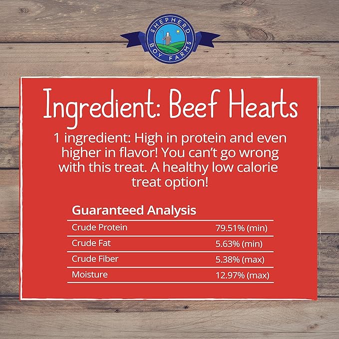Freeze Dried Dog and Cat Treats, Beef Heart, All Natural Single Ingredient Freeze-Dried Dog Treat & Snacks, Made in USA, High Protein, Essential Nutrition of Raw Food, 8oz