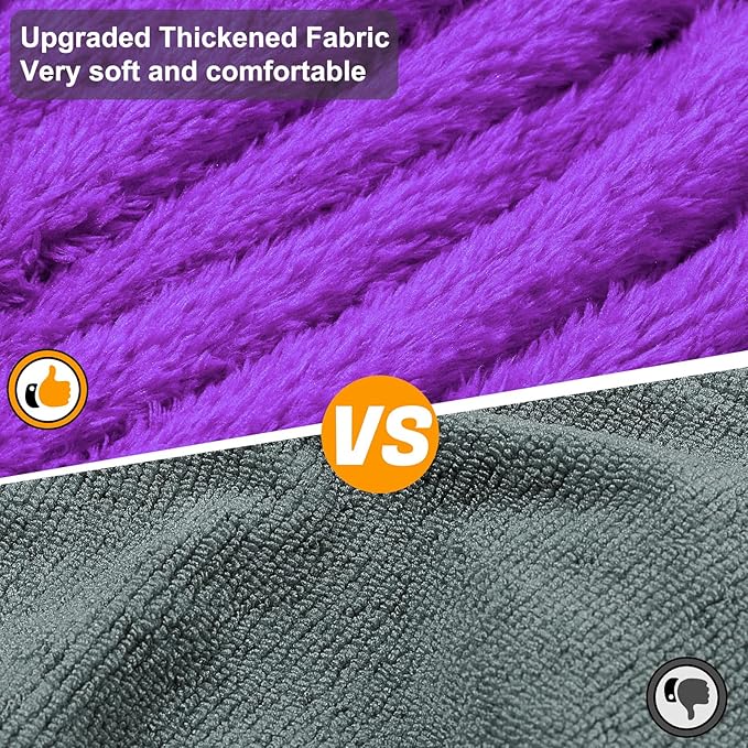 Bienbee Dog Bathrobe, Quick Drying Super Absorbent Dog Robes for After Bath, Warm Keeping Dogs Towel, Dogs Bath Supplies, Dark Purple XXL