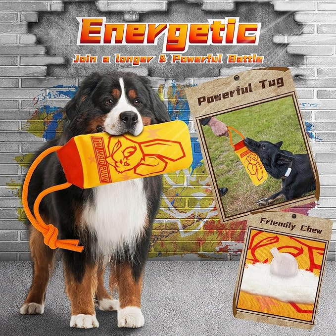 Heavy Duty Various Dog Chew Toys for Aggressive Chewers, 9 Pack Indestructible Large Dog Toys Include Tug Chew & Rope Toys, Squeaky Toys for Medium & Large Breed(For Powerful Chewers-Mad Bunny）