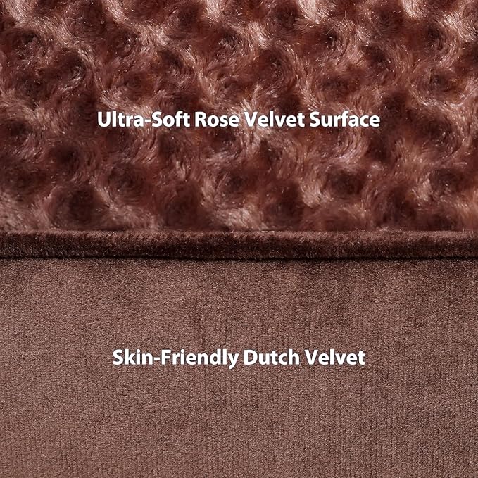 MIHIKK Orthopedic Dog Couch Bed Deluxe Plush L-Shaped with Waterproof Lining Bolster Dog Sleeping Sofa with Removable Washable Cover & Nonskid Bottom Pet Bed for Large Dogs, Brown