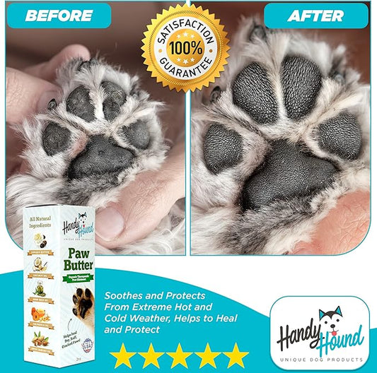 Dog Paw Balm - Paw Butter – Ultimate Dog Paw Protector & Dry Skin Treatment - Nourishing Paw, Nose & Dry Skin Soother - Lick-Safe Paw Balm Dogs Trust - Made in The USA - 2 oz