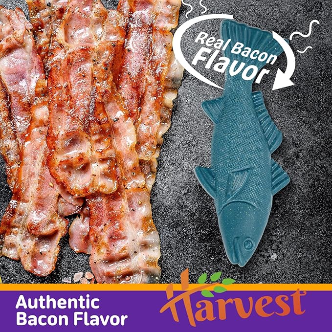 Tough Dog Toys for Aggressive Chewers, 1 Pack Indestructible Chew Toys, Bacon Flavored Nylon Dog Toys for Large Medium Small Breed, Colored Perch