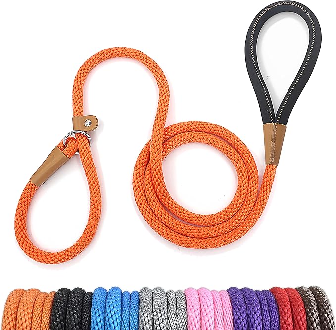 lynxking Dog Leash Slip Lead 5 6 8 FT Dog Training Leash Strong Heavy Duty Braided No Pull Training Lead Leashes for Small Medium Large Dogs