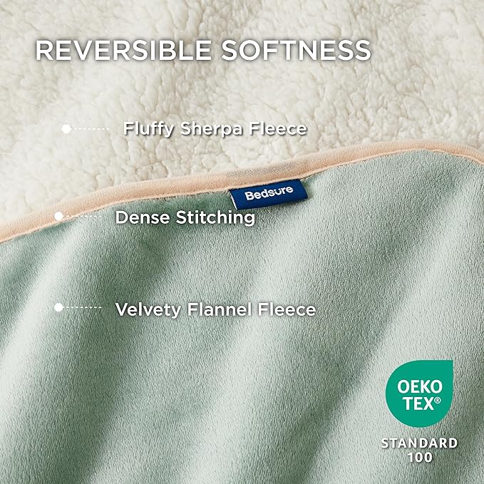 Bedsure Waterproof Dog Blankets for Small Dogs - Small Cat Blanket Washable for Couch Protection, Sherpa Fleece Puppy Blanket, Soft Plush Reversible Throw Furniture Protector, 25"X35", Light Green