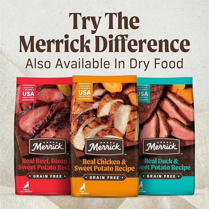 Merrick Grain Free Wet Dog Food, Premium And Wholesome Gluten Free Canned Adult Dog Food, Cowboy Cookout - (Pack of 12) 12.7 oz. Cans