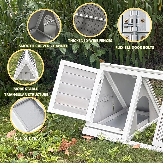 Chicken Coops and Rabbit Hutches with Run, Indoor Outdoor Hamster Cage, Wooden Brooder Boxes for Small Animal