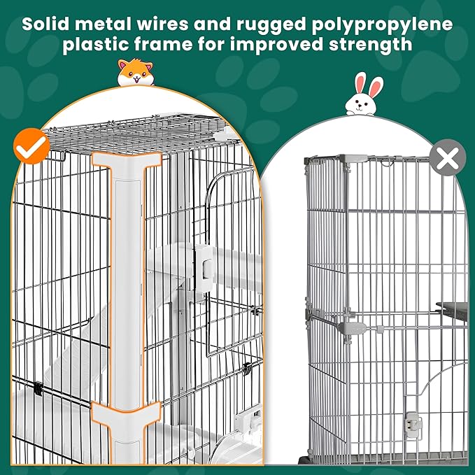 Yaheetech Rolling Small Animal Cage 4 Level Pet Cage with Open Top&Pull-Out Tray for Rabbits, Guinea Pigs, Ferrets and Chinchillas