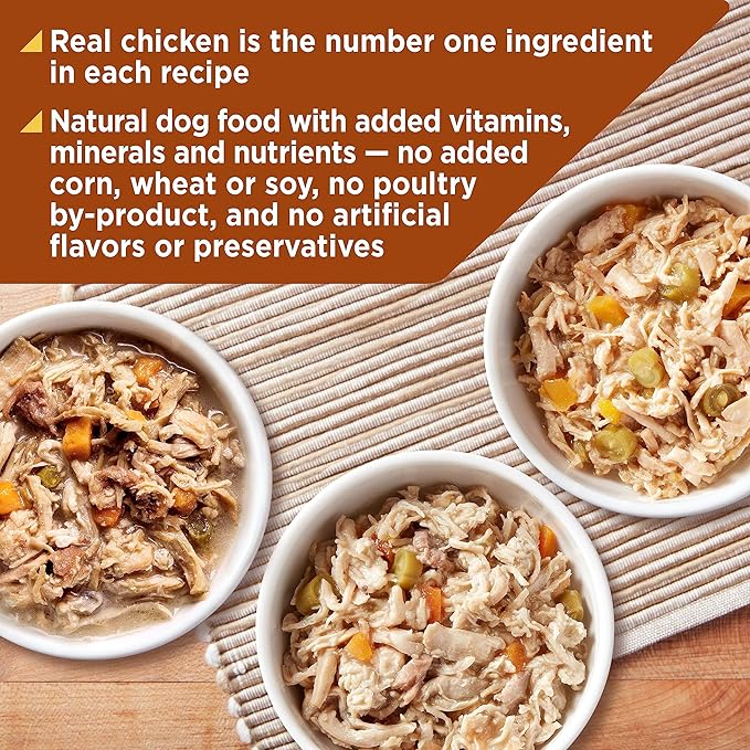 Nature's Recipe Grain Free Wet Dog Food Variety Pack, Chicken & Beef Recipe, Chicken & Turkey Recipe and Chicken & Lamb Recipe in Savory Broth, 12-2.75 oz. Cups, 2 Count