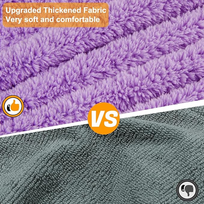 Bienbee Dog Bathrobe, Quick Drying Super Absorbent Dog Robes for After Bath, Warm Keeping Dogs Towel, Dogs Bath Supplies, Light Purple S