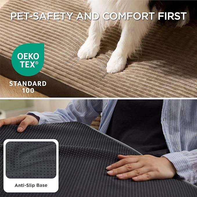 Bedsure XL Dog Bed for Crate - Large Orthopedic Pet Beds with Removable Machine Washable Cover, NOT Waterproof Egg Crate Foam Puppy Pad, Suitable for Pet Up to 80 lbs, 41"x27"