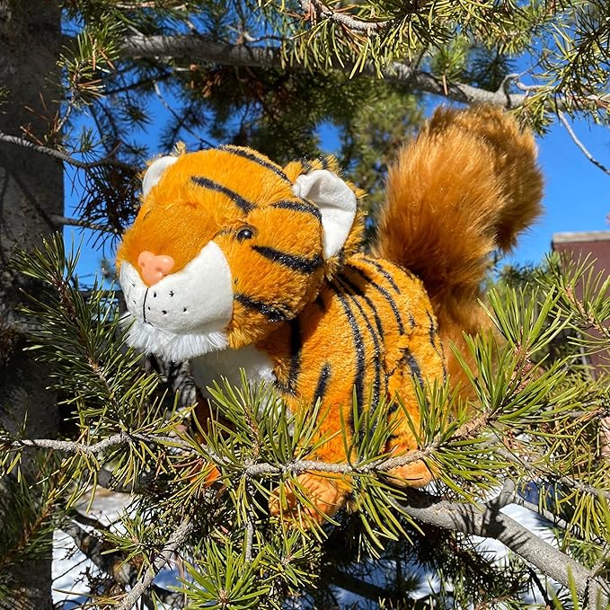 Randimals Tiger with Squirrel Tail Plush Stuffed Toy 15”, Soft & Huggable, Premium Quality Hybrid Animal Friend Encourages Adventure & Imagination