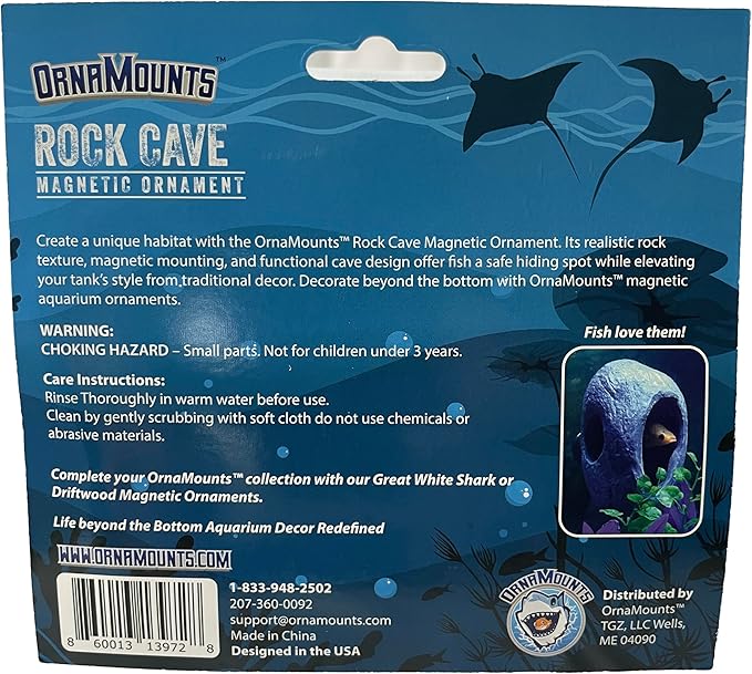 Aquarium Decor Magnetic Rock Cave Ornament – Wall-Mounted Fish Tank Accessory