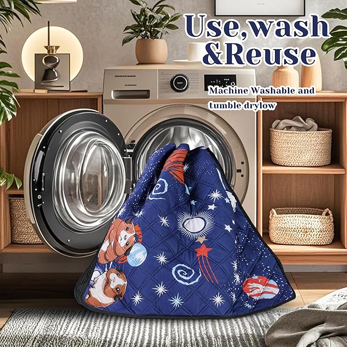 2 Pack Guinea Pig Cage Liners - Washable 47"X24" Bedding Pee Pad, Super Absorbent, Waterproof & Anti-Slip Reusable Mat for Rabbit, Hamster, Rat, Small Animal
