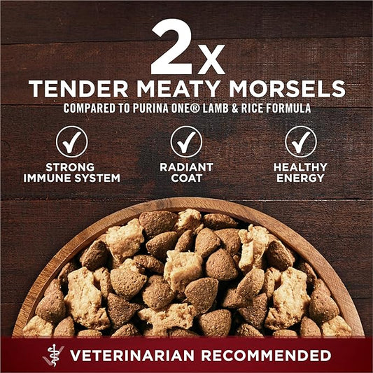 Purina ONE Natural High Protein Dry Dog Food Dry True Instinct with Real Beef and Salmon With Bone Broth and Added Vitamins, Minerals and Nutrients - 27.5 lb. Bag