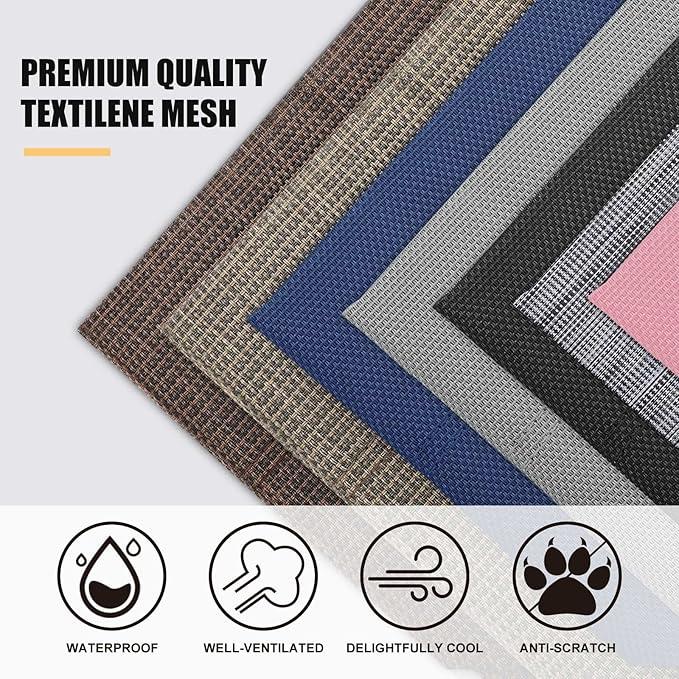 Veehoo Chew Proof Elevated Dog Bed - Cooling Raised Pet Cot - Rustless Aluminum Frame and Durable Textilene Mesh, Unique Designed No-Slip Feet for Indoor or Outdoor Use, Grey, Large, CWC2002