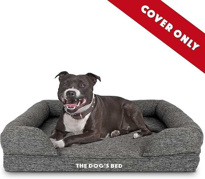 The Dog's Bed Replacement Outer Cover ONLY (Outer Cover ONLY - NO Bed, NO Waterproof Inner) for The Dog's Bed, Washable Oxford Fabric, Medium (Grey Linen)