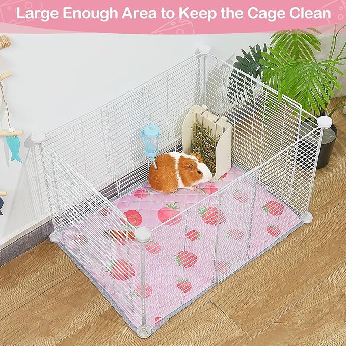 2 Pack Guinea Pig Bedding, Washable Guinea Pig Cage Liner Reusable Guinea Pig Mat Waterproof Guinea Pig Bedding for Cage, Super Absorbant Guinea Pig Pee Pads for Small Animals Hamster Rabbit Squirrel